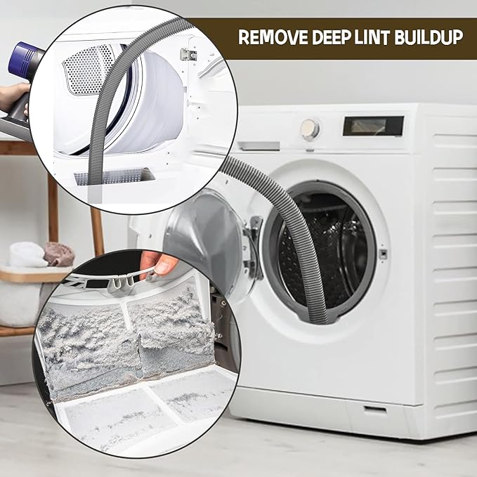 13-Piece 1 1/4 Inch(32mm) Vacuum Attachments Cleaning Kit with Dryer Lint Vac Attachment/Vacuum Floor Brush/Flexible Crevice Tool