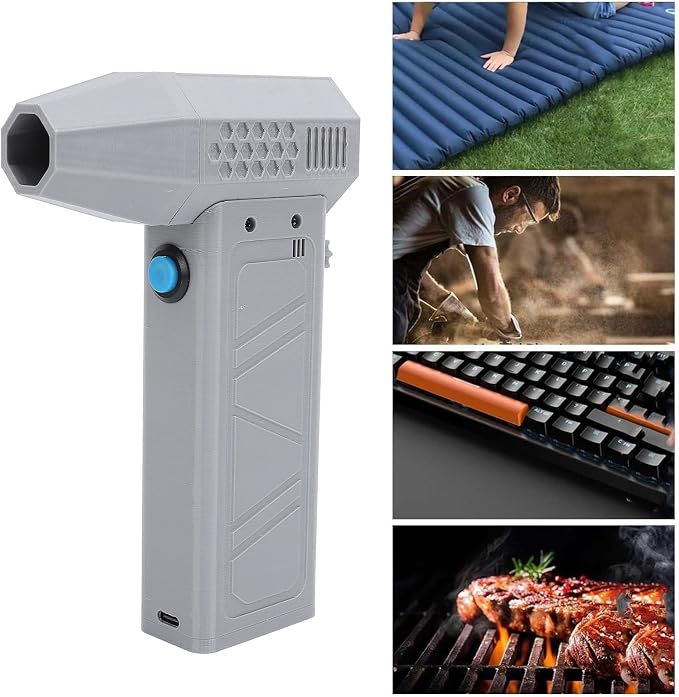 Electric Air Atomizer High Speed PETG Hand Turbo Fan 140000RPM Professional Outdoor Car (Grey)