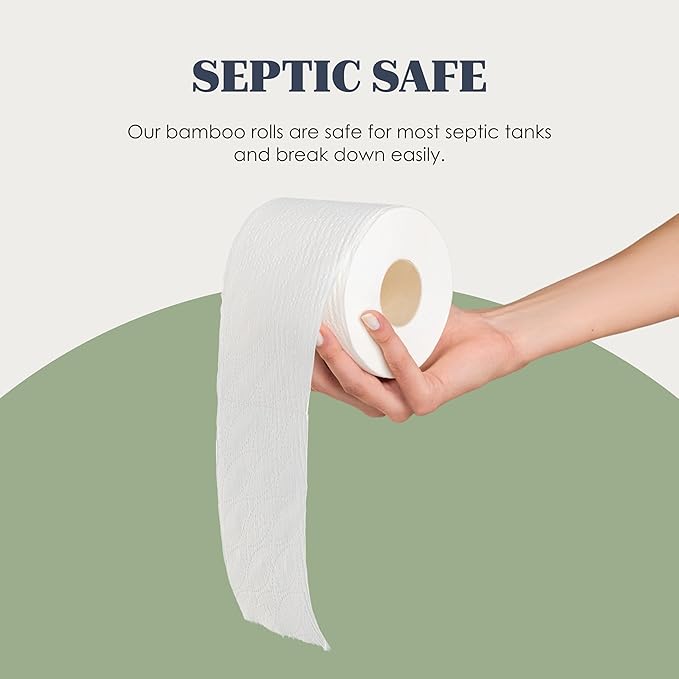 24 Rolls of Bamboo Toilet Paper - 3-Ply, King- Sized Sheets Made From Tree-Free, ECF Paper - Zero Plastic Packaging, Septic Safe, No Forever Chemicals (24 Pack, 24.0, Pack)