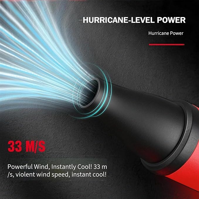 WMARK Compressed Air Duster Rechargeable Cordless-130000RPM Brushless Motor Stepless Control Handheld Mini Blower, 33m/s Wind Speed-Electric Air Duster for PC, Keyboard, Home, Car NG-TB001 (Black)