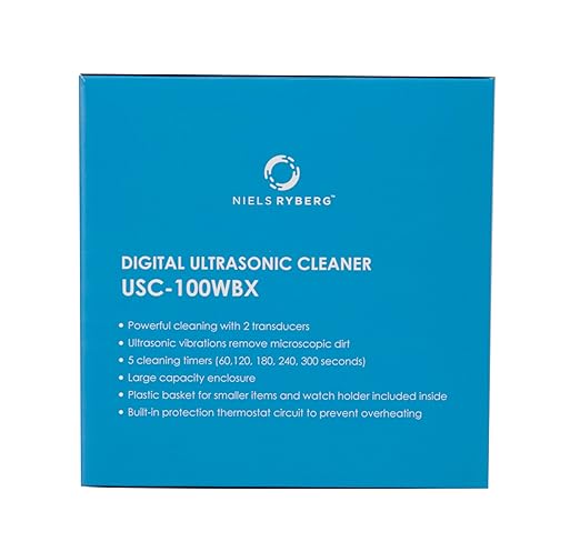 Digital Ultrasonic Cleaner USC-100WBX - 27oz / 800ML Large Capacity, Dual Transducers, 5 Cleaning Modes with Overheat Protection for Jewelry, Watches, Eyeglasses, Dentures and Retainers