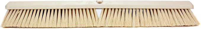 SPARTA 41891EC25 Omni Sweep Plastic Push Broom Head, Heavy Duty, Industrial Broom With Color Code System For Outdoor, Indoor, Garage, Concrete, Patio, Kitchen, Bathroom, 24 Inches, Tan