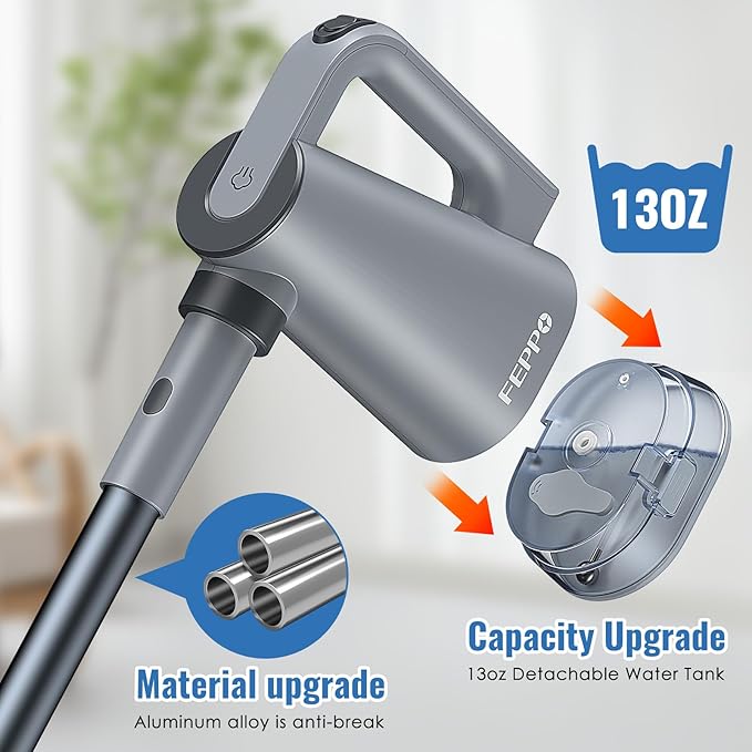 FEPPO Steam Mop & Handheld Steam Cleaner for Home and Floor Cleaning, 15s Heat-Up, 230°F Powerful Steamer with 10in1 Multi-Purpose Attachments for Floor,Hardwood,Tile,Grout,Window,Kitchen,Bath
