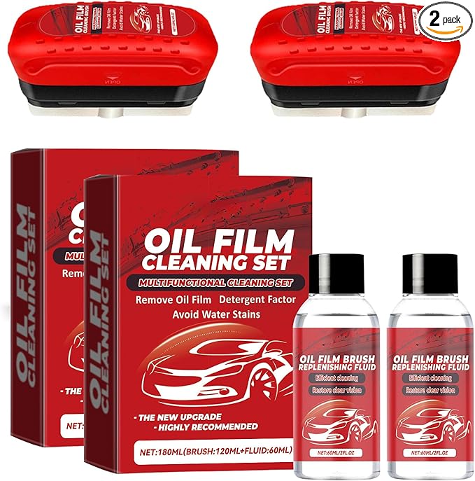 Oil Film Cleaning Brush for Car Windows,Automotive Oil Film Cleaning Brush,Glass Cleaning Board,Clear Vision Glass Cleaner,Clear Vision and Enhance Driving Safety(2Pcs)