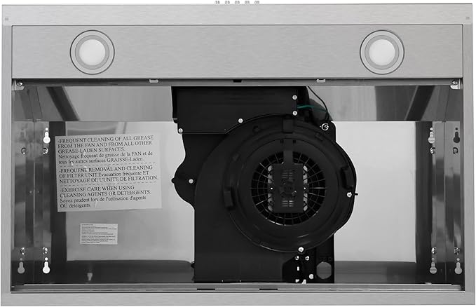 Rang Hood 30 inch Under Cabinet, Ductless Slim Kitchen Range Hood Vent with Filter, LED Lights, 3 Speed Exhaust Fan, Campanas para Cocina (JX3875- Stainless Steel)