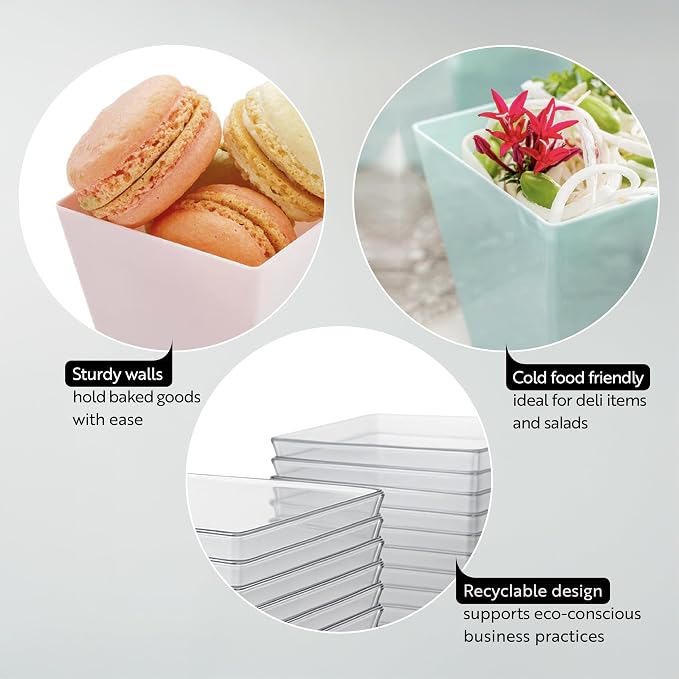 Restaurantware 8 Ounce Large Kova Cups 20 Disposable Dessert Tumbler - Lids Sold Separately Sturdy Seagreen Plastic Appetizer Cups For Mousse Layered Cakes At Catered Events
