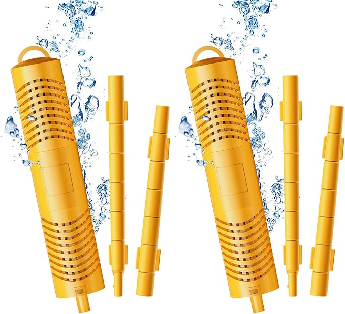 vibement Spa Mineral Sticks for Hot Tub, Hot Tub Mineral Stick Filter Cartridge, with 4 Months Lifetime Universal for Pool and Hot Tub to Keep Water Clear(2pcs, Yellow)