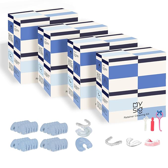 Retainer Cleaning Solution Value Pack with Accessory, 4-Month Supply(48pcs) — 90-Second Portable Cleaner, Complements Ultrasonic Cleaning, Fresh Mint Scent