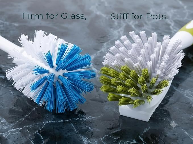 Dish & Bottle Brush Set – 8 Pack Kitchen Cleaning Brushes for Dishes, Bottles, Pots, Pans, Sinks & Glassware