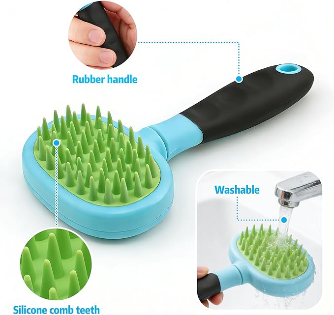 Silicone Hand Held Carpet Rake, Making Carpets Fluffy Again, Clean Hair, Let Carpet Restore Softnes(Silicone, Blue)