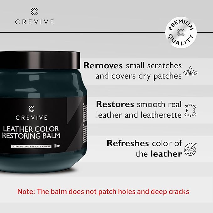 Leather Recoloring Balm Dark Green 10 oz - Leather Color Restorer - Leather Restorer for Couches - Leather Balm Green