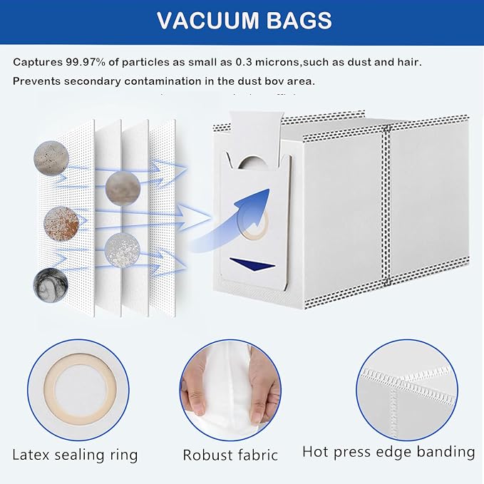 25Pcs Replacement Parts for Yeedi M12 PRO+ Robot Vacuum Cleaner Accessories Kit, Includes 2 Main Brushes, 4 HEPA Filters, 4 Mop Pads, 6 Dust Bags & 8 Side Brushes