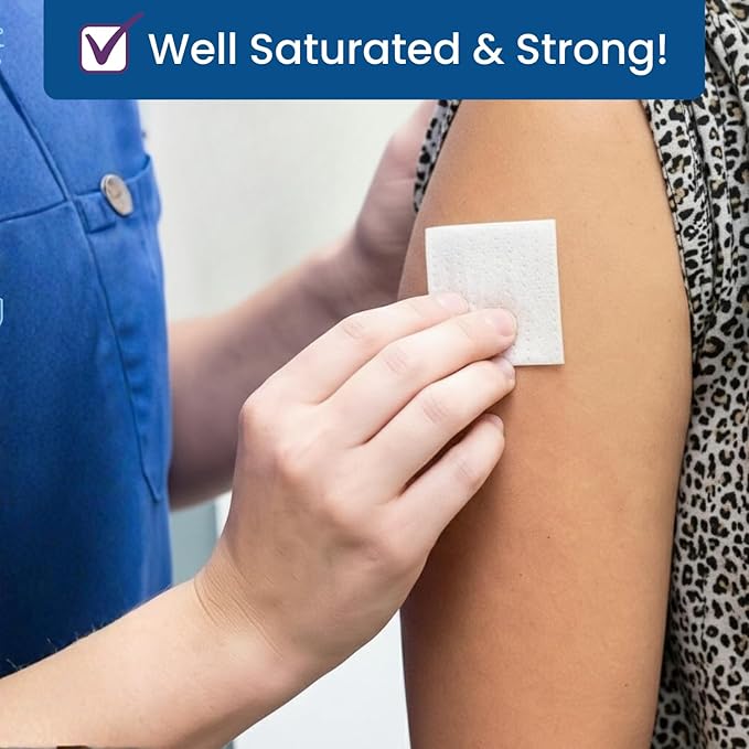 HCS Bulk Large Alcohol Prep Pads - Textured, 70% Isopropyl Alcohol Wipes, Individually Wrapped - 2 ply Sterile Skin Prep Swabs for Injections, First Aid (1000/Case)