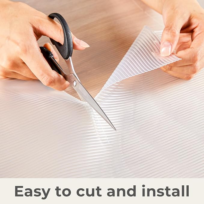 100% EVA Shelf Liner, 12" x 120" Drawer Liners for Kitchen Cabinet, Non Adhesive Non Slip Plastic Dresser Pantry Shelves Mat, Clear