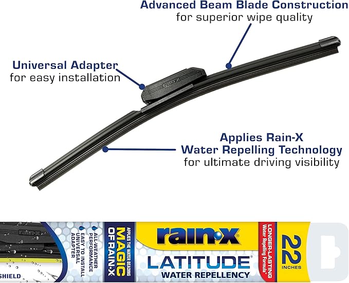Rain-X 5079279-2 Repellency Water Repellent Wiper Blades, 22" Windshield Wiper, All Weather Streak-Free for Enhanced Visibility w/Water Repellency Formula
