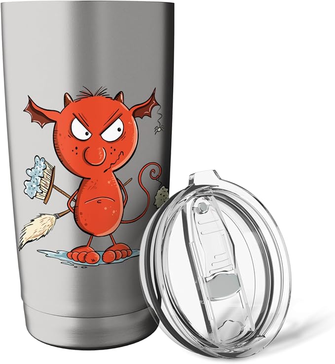 Funny Cleaning Devil Housekeeping, Cleaning Supplies Stainless Steel Insulated Tumbler