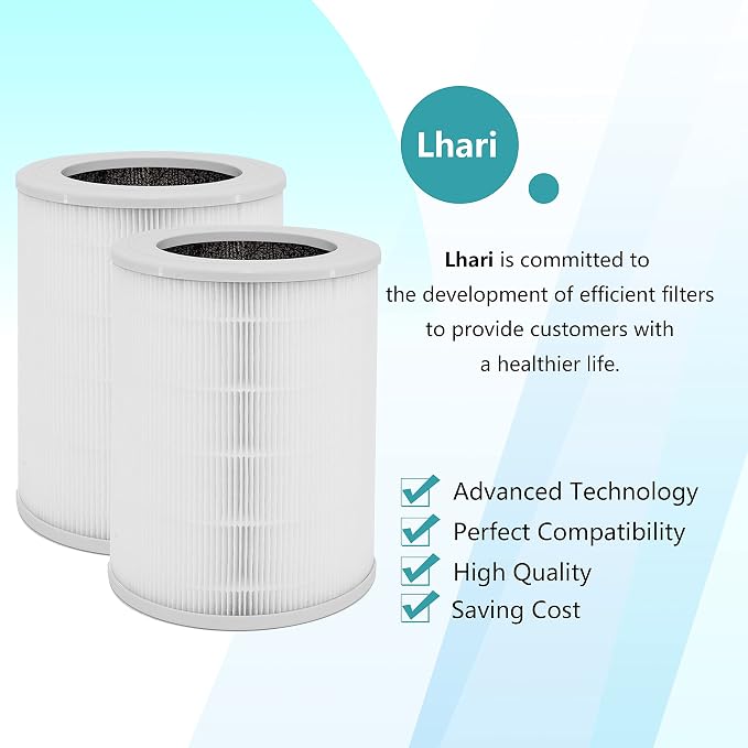 Air180 Replacement Filter, Compatible with BISSELL Air180 and Air180 MAX Air Purifier, 3-in-1 True HEPA Filter Compare to Bissell 3502 Filter, 2-Pack