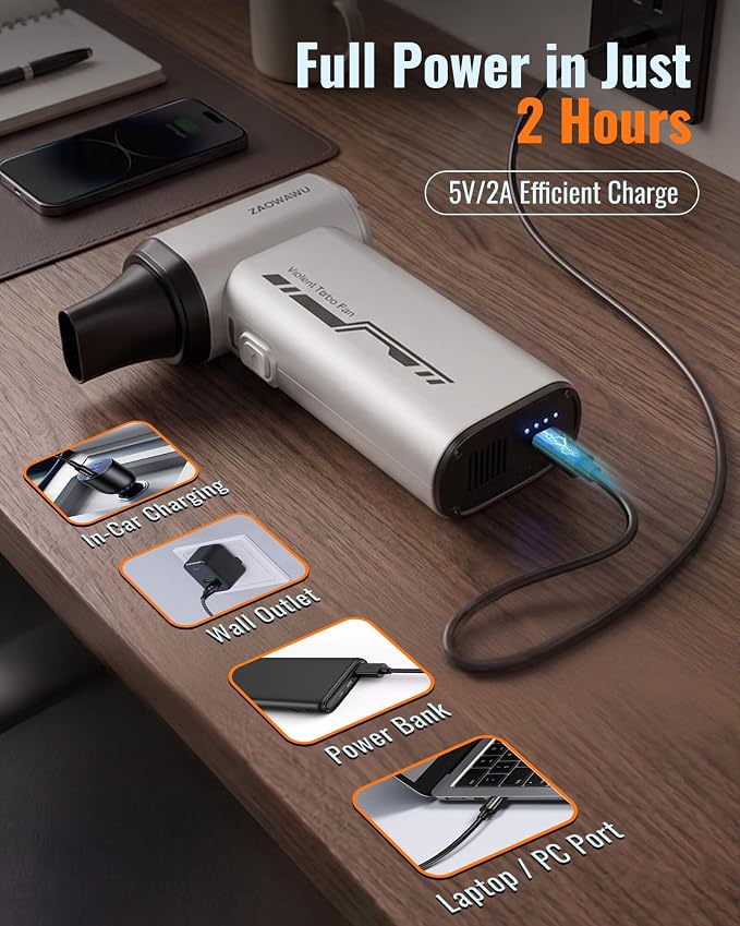 150000 RPM Electric Air Duster, Powerful Cordless Blower for Electronics | Fits PC & Electronics: Perfect for deep cleaning keyboards, computers, camera lenses, and delicate gaming setups.