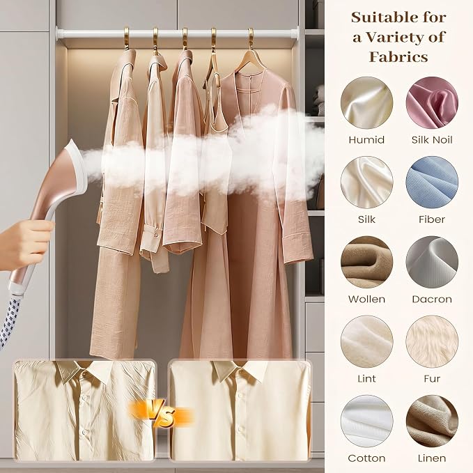 HAPAIS Steamer for Clothes,1800W Professional Clothes Steamer 360° Rotatable Ironing Board,30s Fast Heat, 2L Large Tank 60 Mins Steam, Garment Steamers for Suits, Wedding Dresses, Curtains, Cashmere