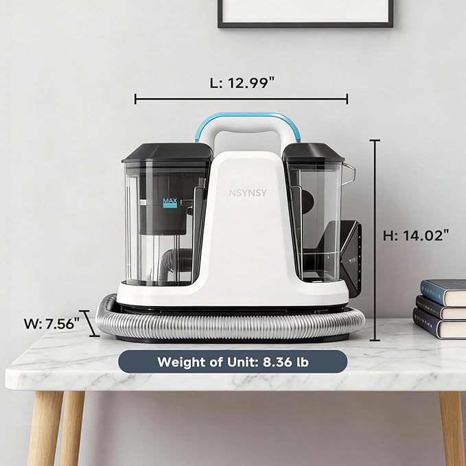Upholstery Cleaner Machine & Carpet Cleaner | Portable Spot Cleaner with Strong Suction and Scrubbing Brush for Pet Stains, Spills on Couches, Rugs, Mattresses, Car Interiors