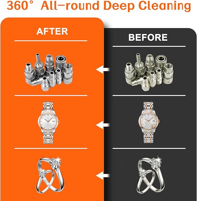 KECOOLKE 2.5L Large Capacity Ultrasonic Jewelry Cleaner with Degas, Heating and Time Setting 160 Watts Powerful Double Transducers for Jewelry Ring Silver Coins for Gifts