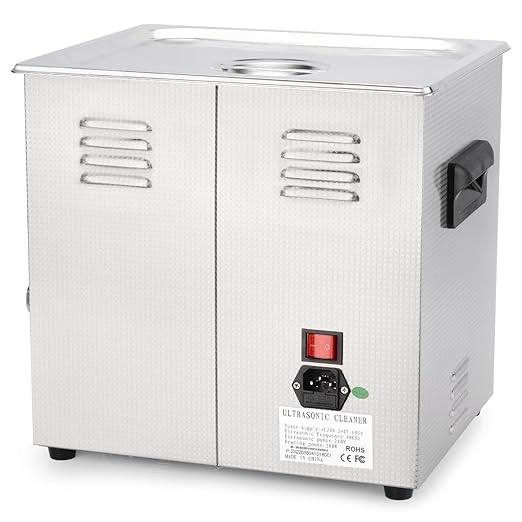 stonylab Ultrasonic Cleaning Machine, 304 Stainless Steel All-Purpose Ultrasonic Cleaner with Mechanic Control Panel of Heating and Timer for Laboratory 40kHz 110V, 10L