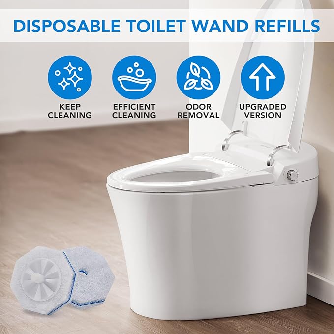55 Pcs Toilet Wand Refills for Clorox, Upgraded Disposable Replacement Heads Compatible with Clorox Toilet Wand for Bathroom Cleaning