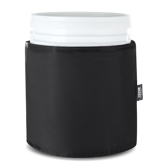 VEVOR Metal Drum Heater, 250 Watt, Pail Heating Band for 5 Gallon Barrel, 0-145℉ Adjustable Thermostat, Waterproof Oxford Fabric High Efficiency Grease Keg Heater,Tested to UL 499 Standard, FCC Listed