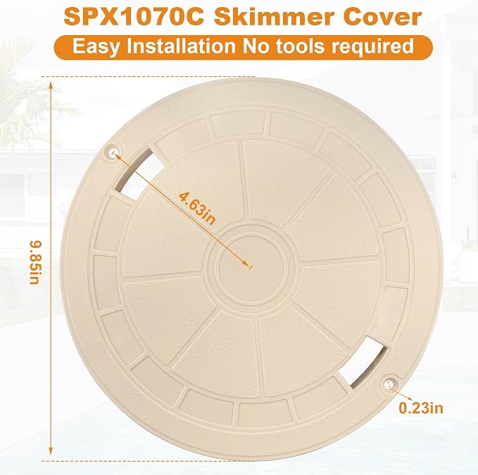 SuperDi SPX1070C10 Tan Cover Replacement for Hayward Automatic Skimmers Replace SP1070, SP1071, and SP10712S Pool Skimmer Cover