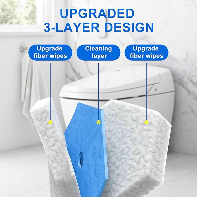 120 Count Toilet Bowl Wand Refills for Clorox, Disposable Head Compatible with Clorox Toilet Bowl Wand Cleaning System, Upgrade Fiber Bowl Cleaner Brush for Closestool Cleaning.