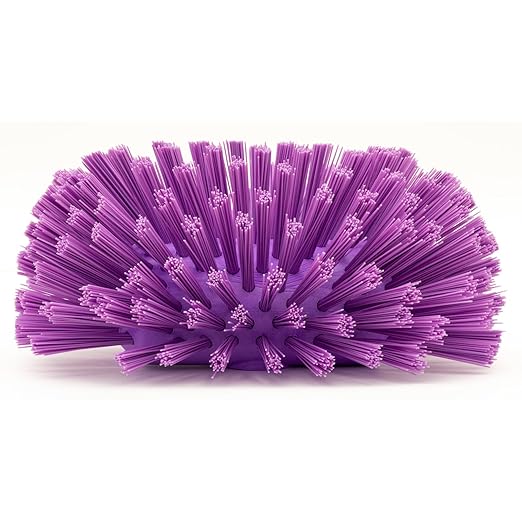 SPARTA Tank and Kettle Scrub Brush Heavy-Duty Tile Brush, Color-Coded and Handle Compatible (Sold Separately) for Optimal Access In Spacious Containers, Plastic, 5.25 X 7.5 Inches, Purple, (Pack of 2)