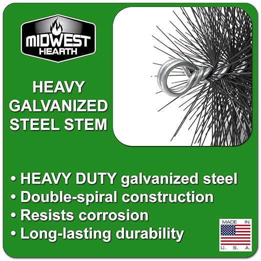 Midwest Hearth Rectangle Wire Chimney Cleaning Brush (7" x 11" Rectangle) Made in USA