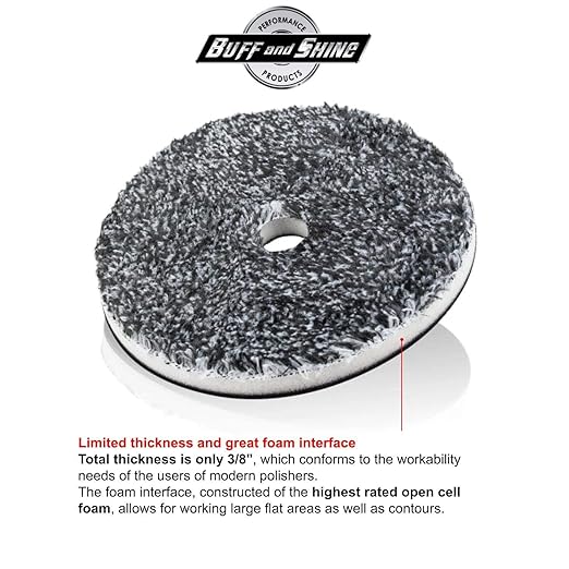 Buff and Shine URO-Fiber Microfiber Pad for Car Compounding, Cutting, Buffing, Waxing, and Polishing - Compatible with Long-Throw, High-Action, Dual-Action, and Random Orbital Polisher - 5 in (6 Pads)