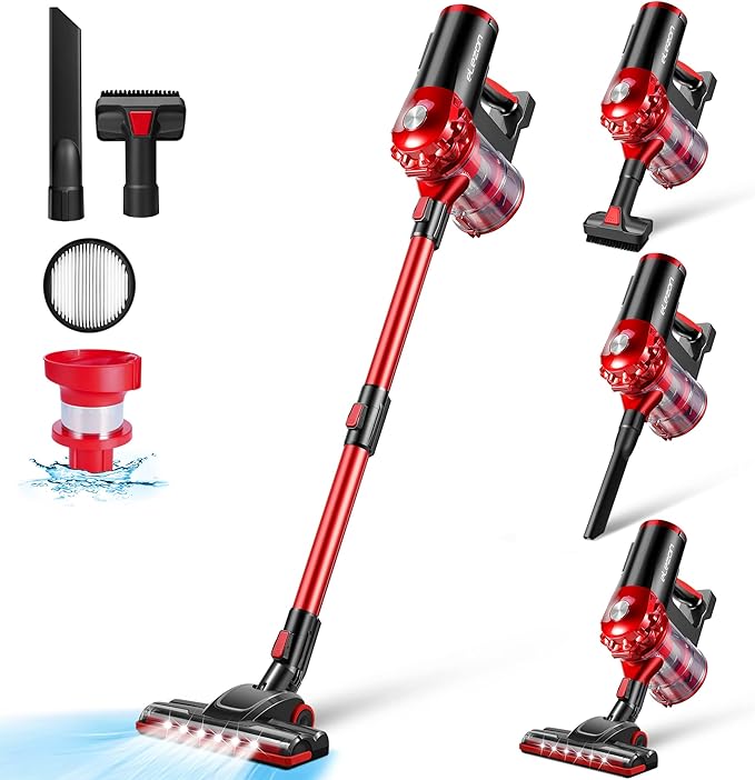 elezon A200 Cordless Vacuum Cleaner, Stick Vacuum with Powerful Suction, 38 Mins Runtime, Rechargeable Battery, HEPA Filter, Portable Lightweight Vacuum Cleaners for Home, Hard Floor, Pet Hair