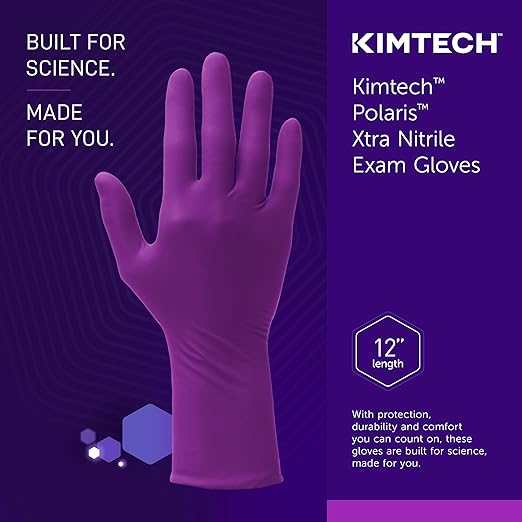 Kimtech™ Polaris™ Xtra Nitrile Exam Gloves (62761), 7.5 Mil, Ambidextrous, 12”, S, 50 Nitrile Gloves/Box