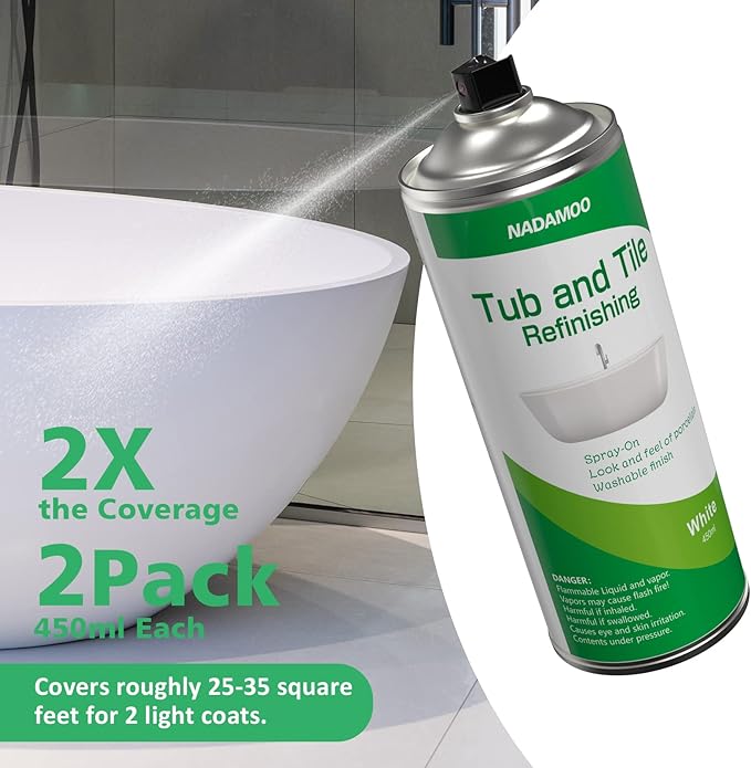 NADAMOO Tub and Tile Repair Kit + Spray Paint （2 cans）