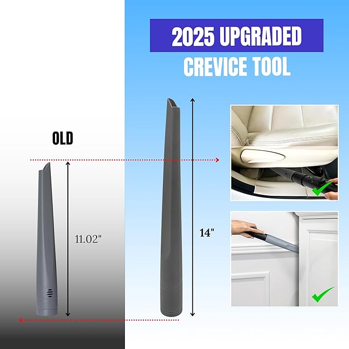 Dryer Vent Cleaner Kit with Extra-Long Flexible Crevice Tool for Shark Navigator NV350 Rocket HV300 HV301 HV322 HV371 HV372 Stratos AZ3002 Rotator NV500 NV501 (Replacement Vacuum Attachments)