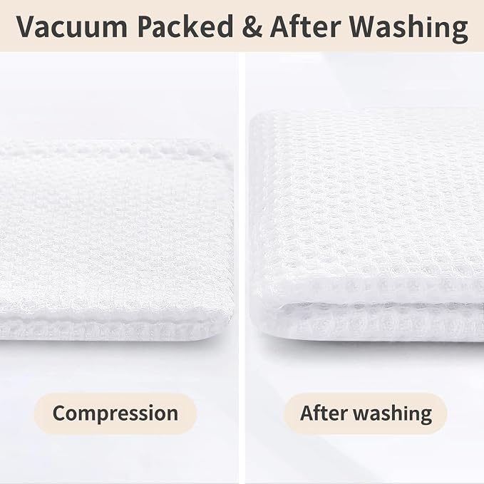Homaxy 100% Cotton Kitchen Towels and Dishcloths Set, 12 x 12 Inches and 13 x 28 Inches, Set of 16 Bulk Kitchen Towels Set, Ultra Soft Absorbent Dish Cloths for Washing Dishes, White