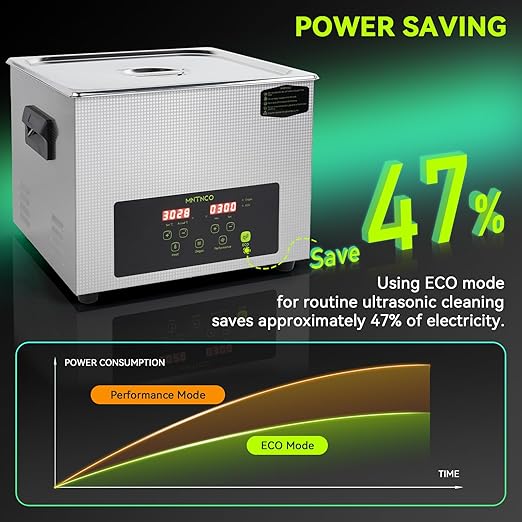 Commercial Ultrasonic Cleaner, ECO Mode, Heating, Degas Mode, ECO Energy-Saving Ultrasonic Cleaning Machine Excellent for Labs,Carburetor,Jewelry,Dentures,Automotive & Industrial Parts. (15L)