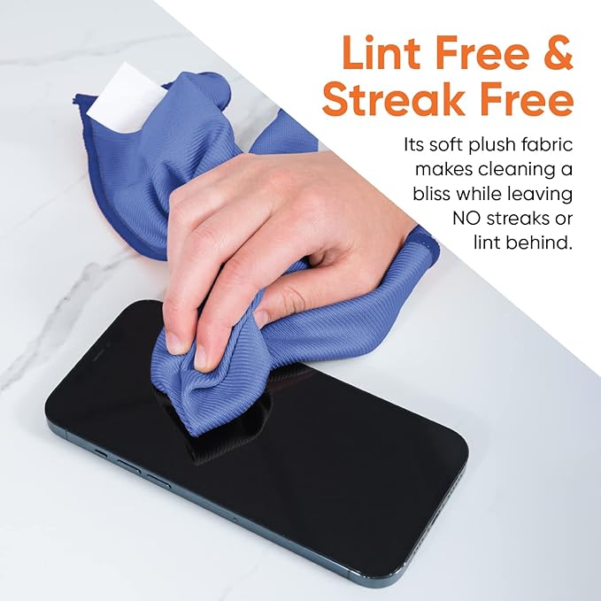 Superio Microfiber Window Cleaning Cloth, Mirror & Glass Miracle Cloth Lint & Streak Free, Washable, Large Eco-Friendly for Cars, Tv Screens, Glasses, Cleans with Plain Water (14x16), 16 Pack