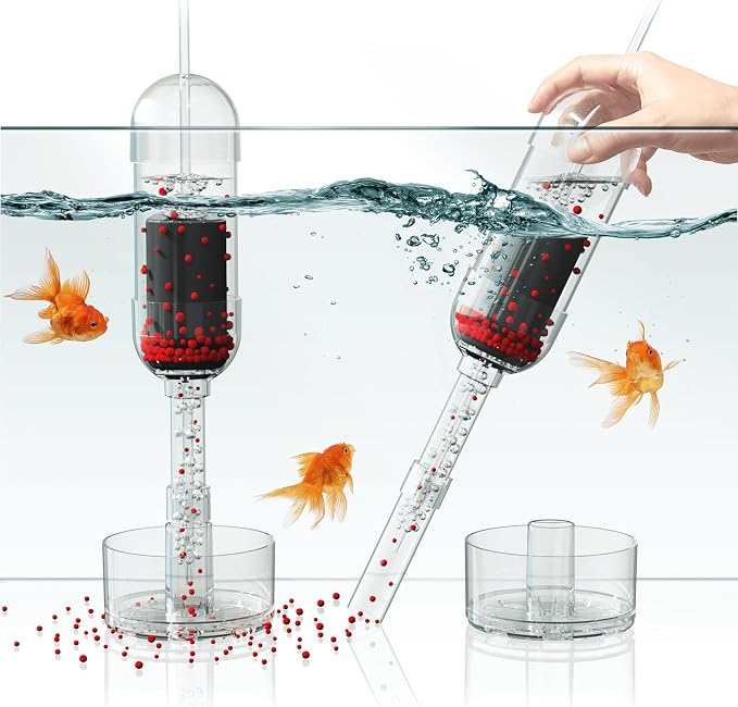Aquarium Cleaner 2-in-1 – Large V2 (13.8–23.6 in Water Depth) | Air Pump Powered | Removes Debris on Top of the Substrate | Reduces Floating Fine Particles