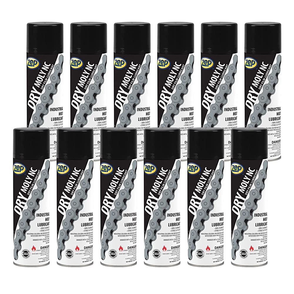 Zep Dry Moly NC Dry Film Lubricant - 14 oz (Case of 12) 10601 - Reduces Friction and Wear for Metal-to-Metal Contact Points, Stable and Effective, Non-Chlorinated