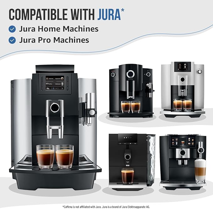 Caffenu Jura Compatible Cleaning Tablets. 30 Tablets Cleaning. Coffee Cleaning Tablets - Cleans Internal Parts, Portafilter, Inaccessible Areas. Use On All Home & Pro Jura Coffee Machines.