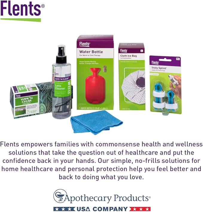 Flents Lens Wipes, Wipe 'N Clear Basic, 100 Count, Pre-Moistened, Streak-Free, Safe for Glasses, Sunglasses, Gentle Cleaning, Clear Vision, Streak-Free, Individually Wrapped for Travel & Convenience