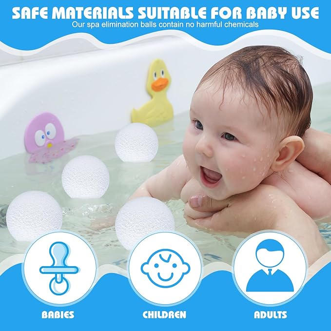 Gerrii 2 Pack Hot Tub Scum Absorber Ball 3 Inch Reusable Pool Sponge Oil Scum Washable Absorber for Pool Spas Keep Water Clean Floating Removal Filter