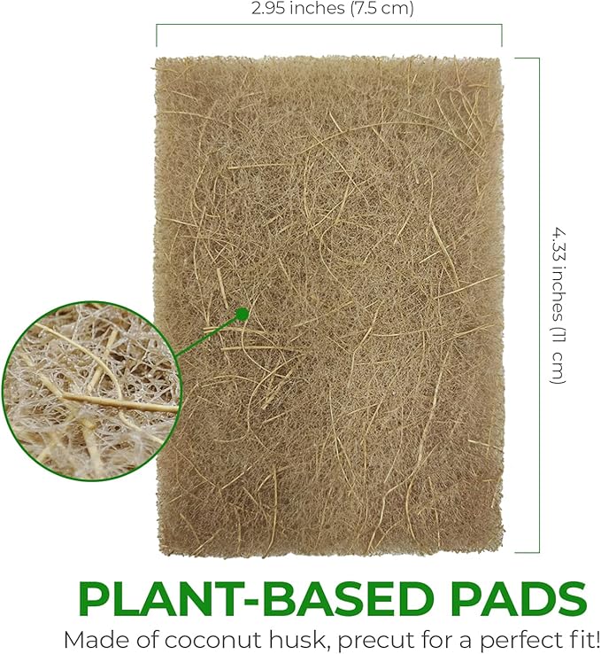 AIRNEX Biodegradable Scrubbing Pads for Dishes - Pack of 24 Coconut Fiber Scrub Pads for Dishes - Non Scratch Scouring Pads for Pots and Pans with Pack of 16 Cellulose Compressed Sponges
