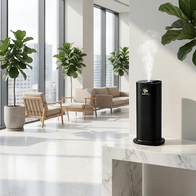 Hotel Waterless Diffuser with App Control, 700ml Capacity, Dual Atomizing Cores, RGB Night Light, Includes 4x50ml Essential Oils