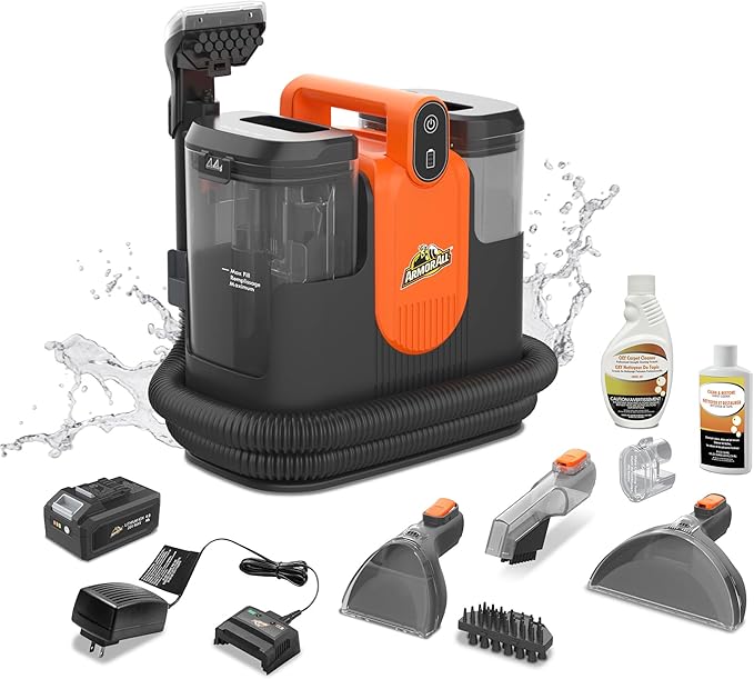 Armor All MAX 20V Cordless Portable Spot Cleaner for Carpet & Upholstery, Portable Deep Cleaner with Auto Detail Tools for Cars, Pets, Area Rugs & Couches- DSCC2001 0901