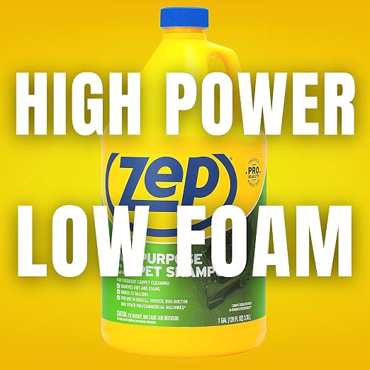 Zep 128oz Urine Remover and 1 Gallon Carpet Shampoo Cleaner Bundle - Professional Strength Formulas