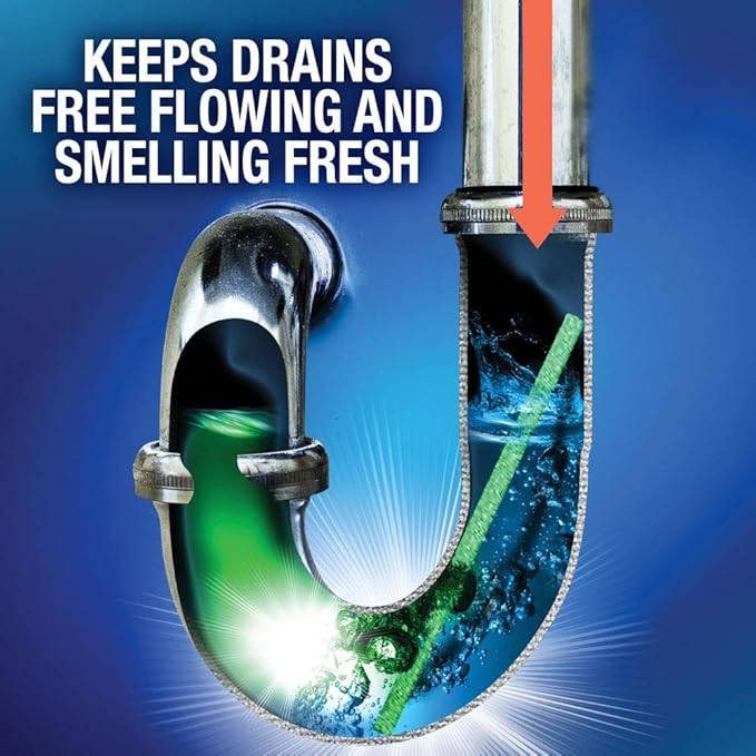 Green Gobbler Lemon Scent Bio Flow Drain Deodorizer Strip, 1.47 Ounces (Pack of 12)
